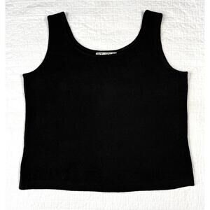 St John Basics Santana Knit Tank Top Black Women’s Medium Made USA